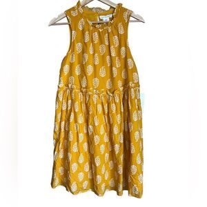 Lucky Brand yellow printed mini baby doll sun dress size XS bohemian travel